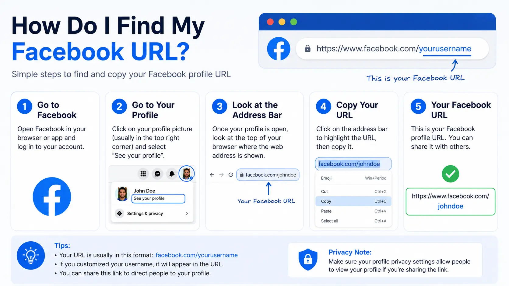 how do i find my facebook url