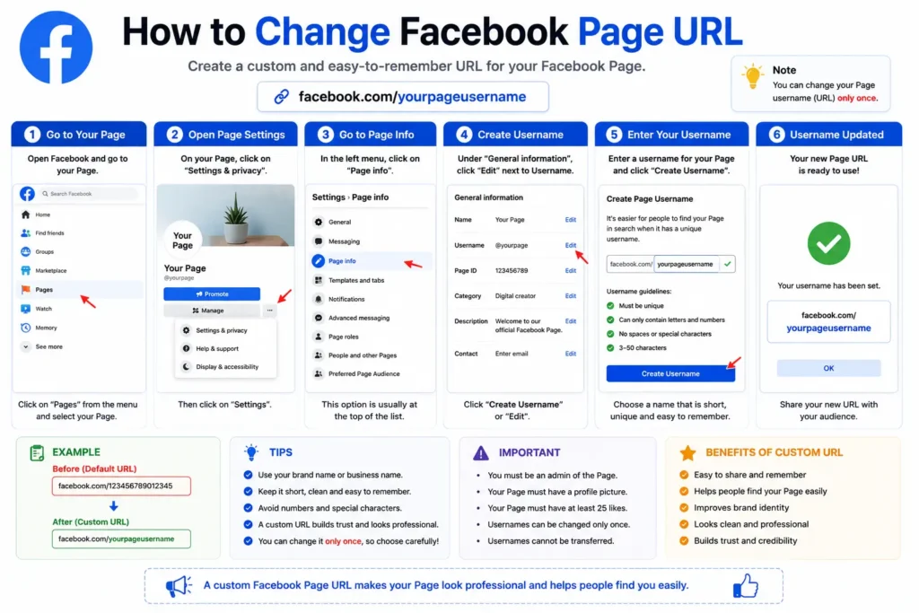 How to Change Facebook Page URL