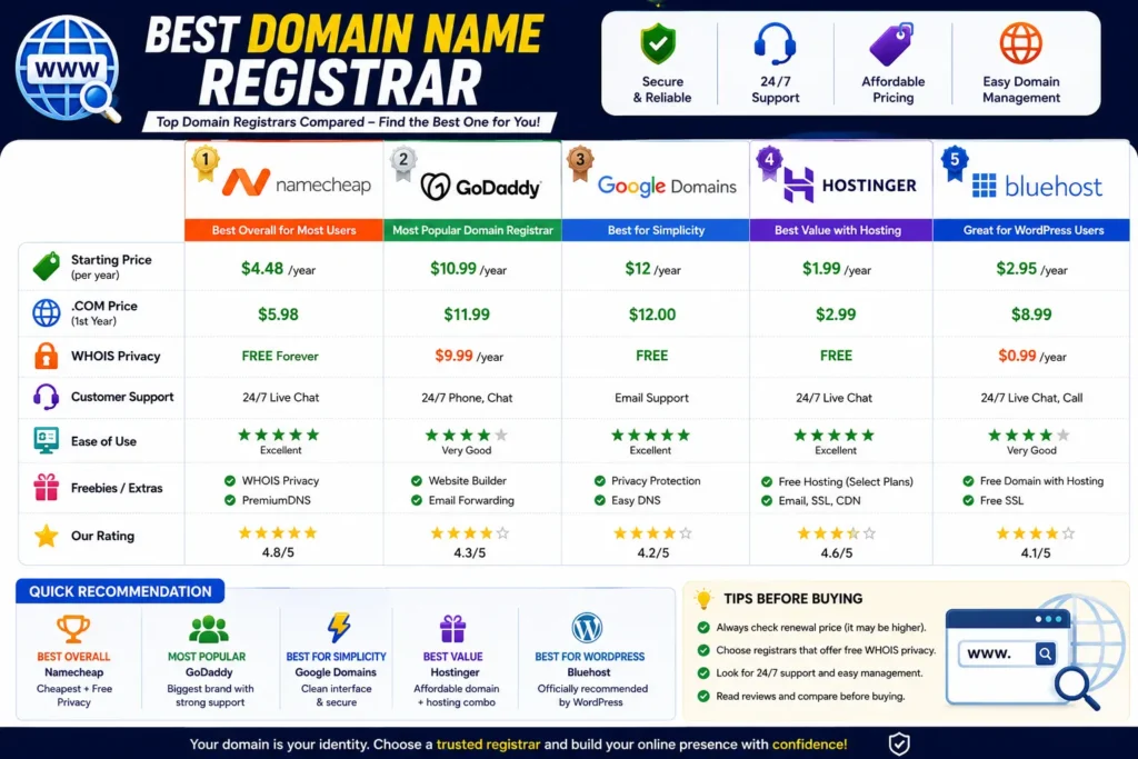 Best Domain Name Registrar