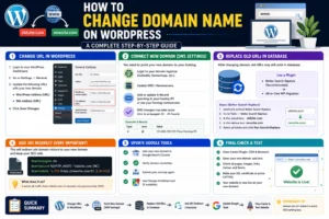 how to change domain name on WordPress