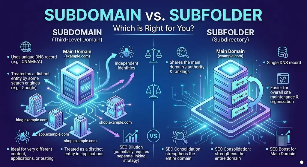 Subdomain or Subfolder