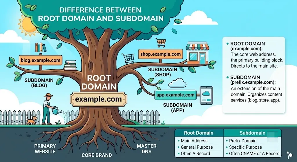Difference Between Root Domain and Subdomain