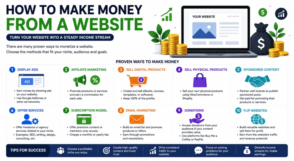 how to make money from a website