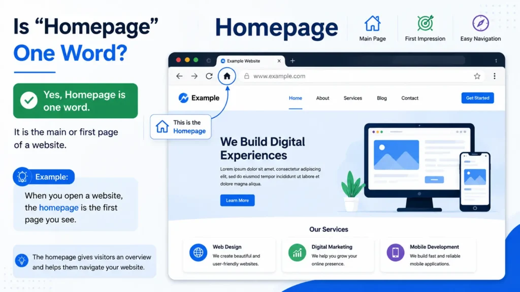 is homepage one word