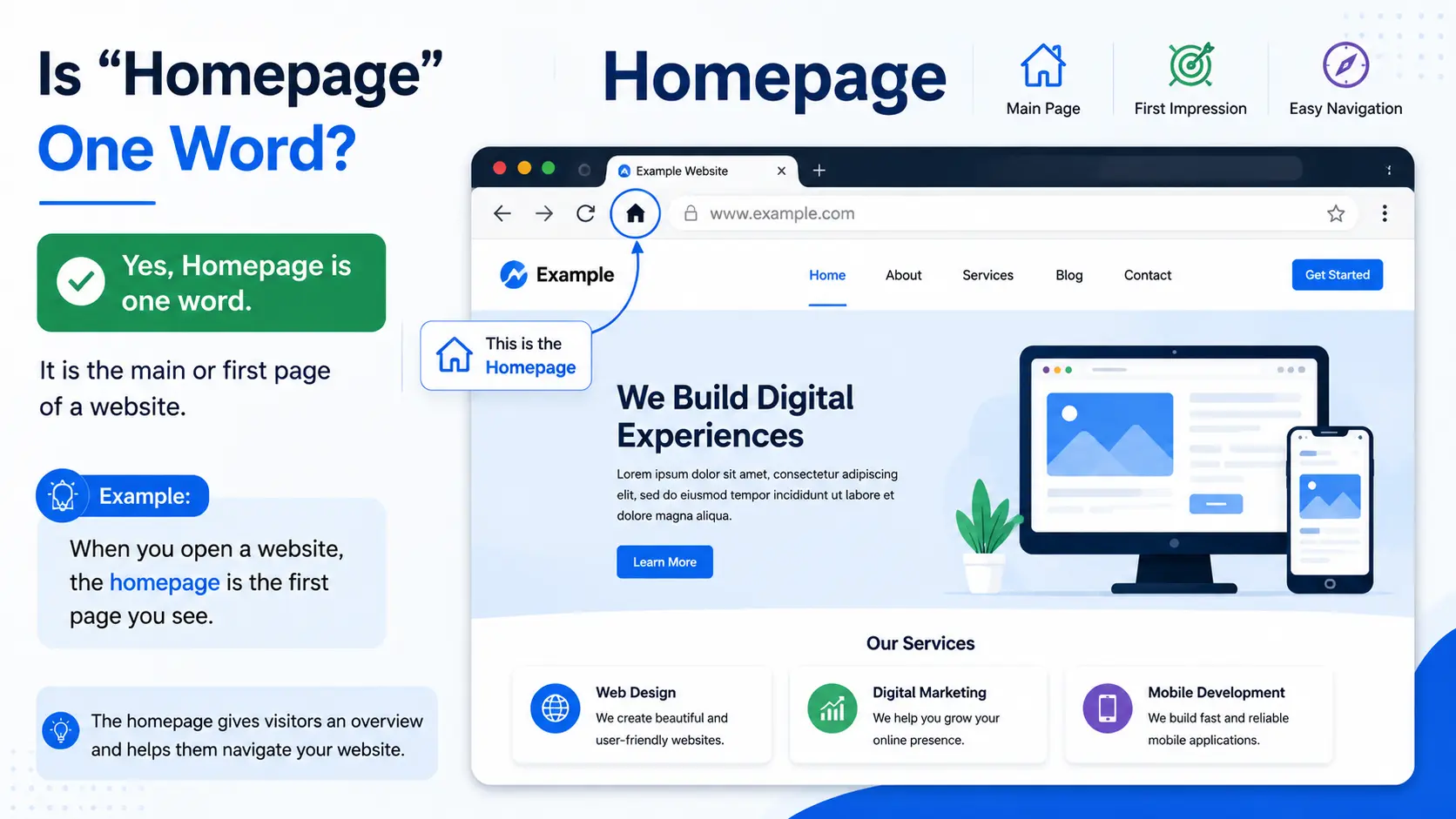 is homepage one word