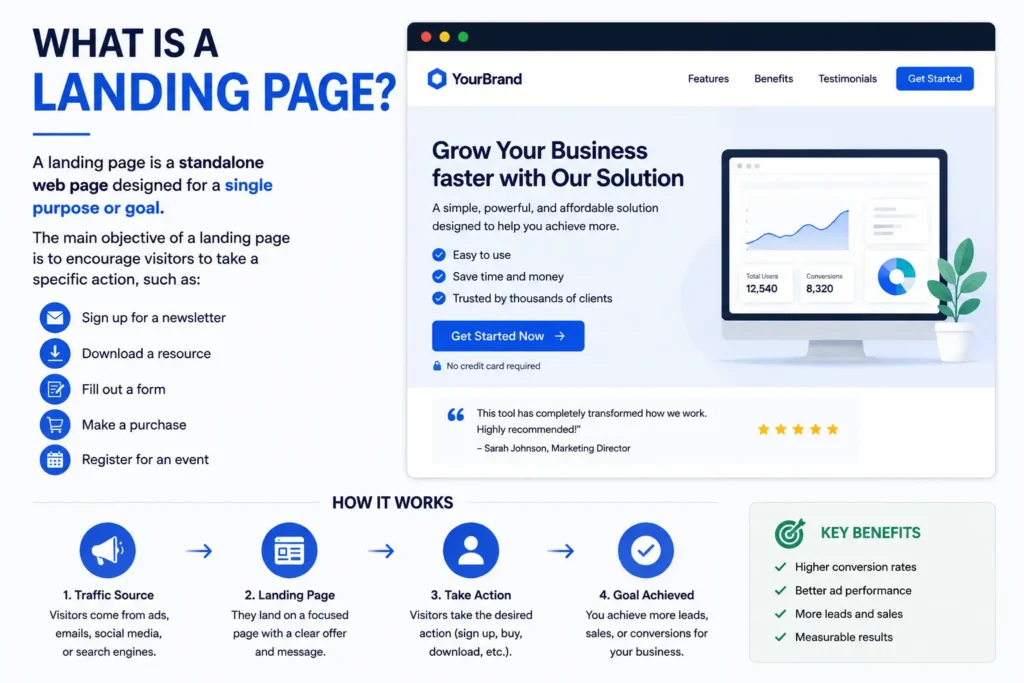 what is a landing page conversion