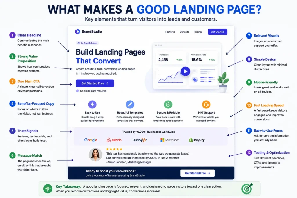 what makes a good landing page