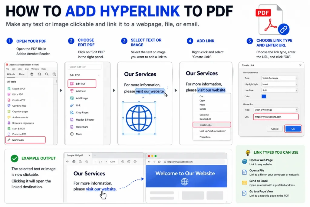 add hyperlink to pdf