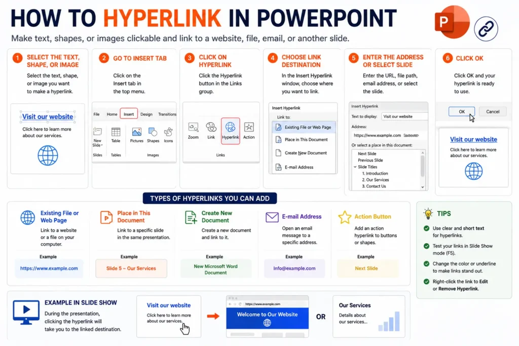how to hyperlink in powerpoint