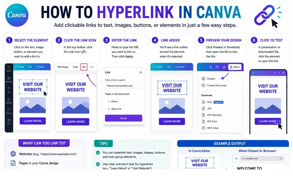 how to hyperlink in canva