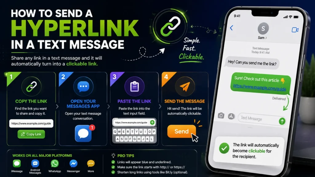 hyperlink in text message