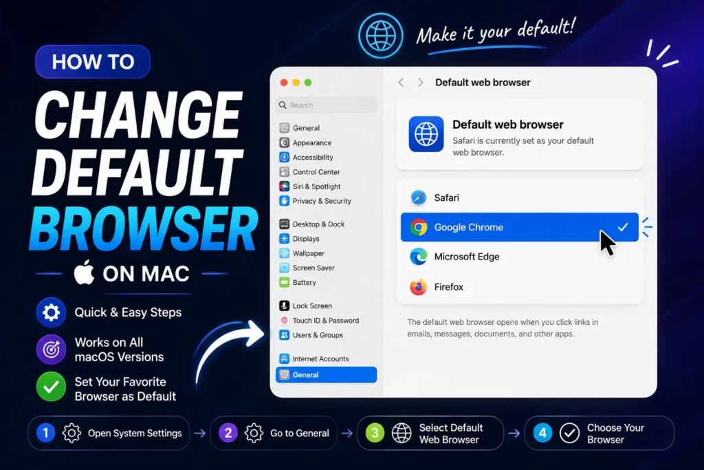 how to change default browser on mac