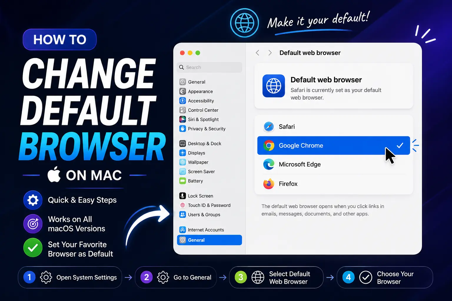 how to change default browser on mac