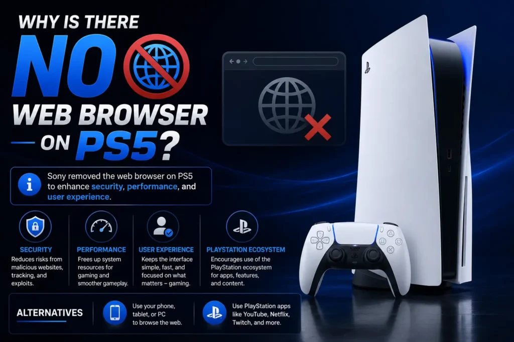 why is there no web browser on ps5